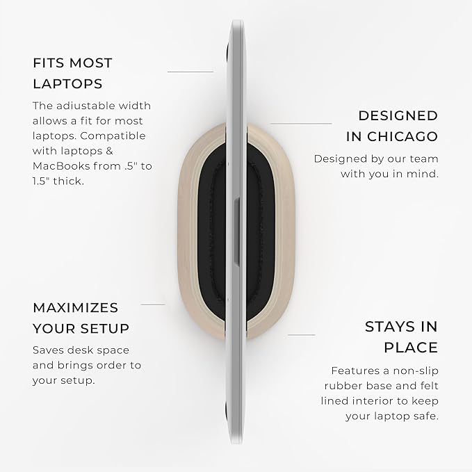 HumanCentric Vertical Laptop Stand in Maple Wood, Upright Adjustable Holder and - Image 3