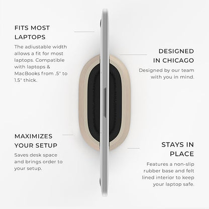 HumanCentric Vertical Laptop Stand in Maple Wood, Upright Adjustable Holder and - Image 3