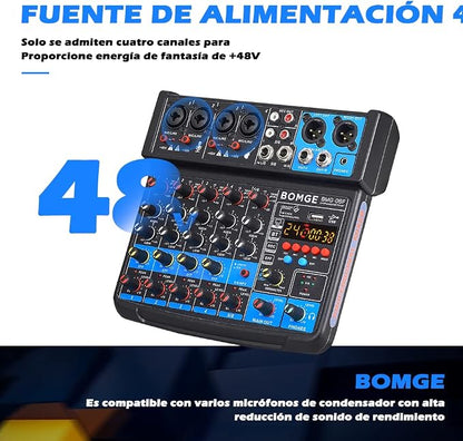 BOMGE 6 Channel mini DJ Audio sound mixer console - Image 5