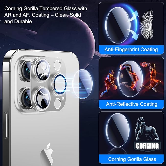 Esanik 2023 Upgrade 2 Pack for iPhone 14 Pro/iPhone 14 Pro Max Camera Lens - Image 2