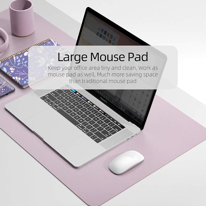 YSAGi Desk Pad, Dual-Sided Desk Mat, 31.5" x 15.7" Laptop Leather Desk Protector - Image 4