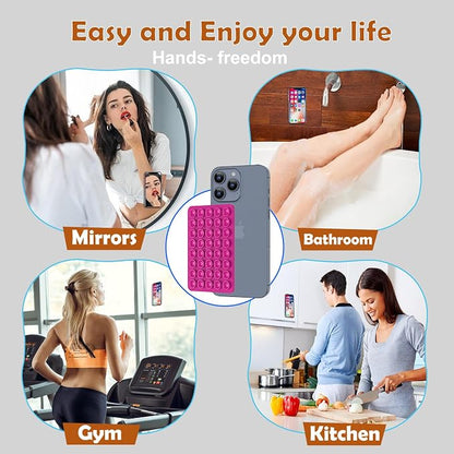2PACK Silicone Double Sided Suction Phone Case Mount, Detachable Hands Free & - Image 8