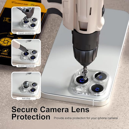 beuxece for 6 Pack iPhone 16 Pro/iPhone 16 Pro Max Camera Lens Protector 9H - Image 4