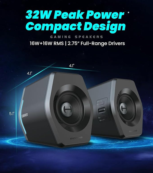 Edifier Hecate RGB Gaming Speakers, 32W Peak Power, Game/Movie/Music Modes - Image 2