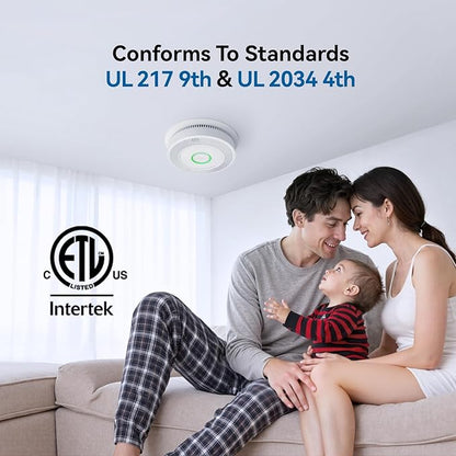 SITERWELL Hardwired Interconnected Smoke and Carbon Monoxide Detector, 10 Year - Image 2