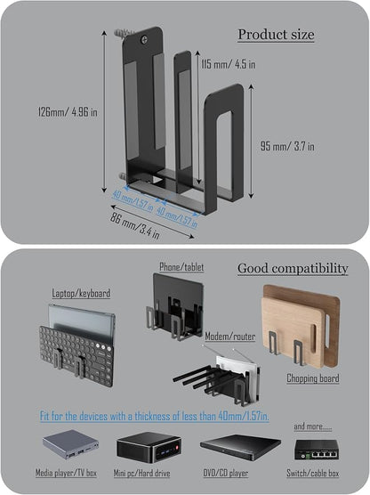 Universal Wall Mount for Laptop, Metal Steel Cable Box Wall Shelf Holder Fit - Image 2