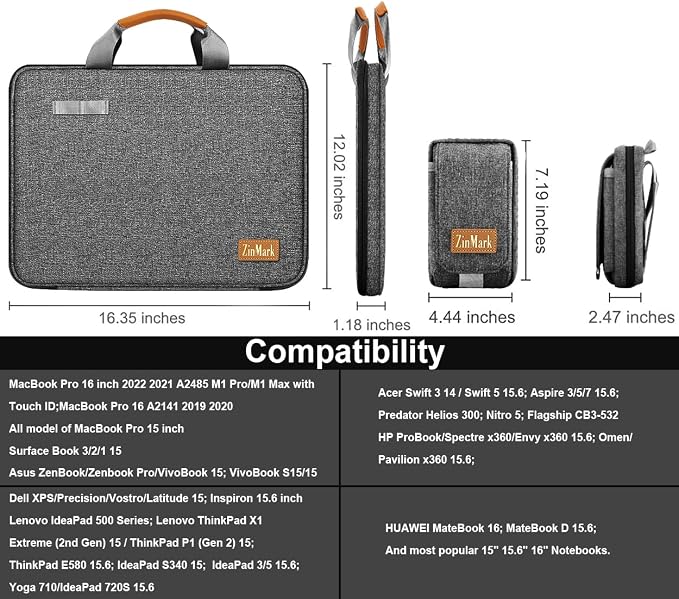 Laptop Case 15.6 Inch Briefcase Military-Grade Protection - Image 2