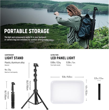 NEEWER BASICS LED Video Light Panel Lighting Kit, 3 Pack Bi Color Dimmable - Image 6