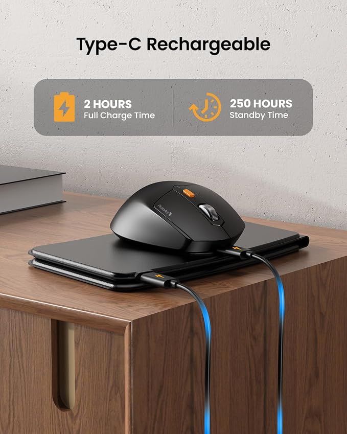 ProtoArc Ergonomic Foldable Keyboard Mouse, XKM03 Portable Folding Bluetooth - Image 8