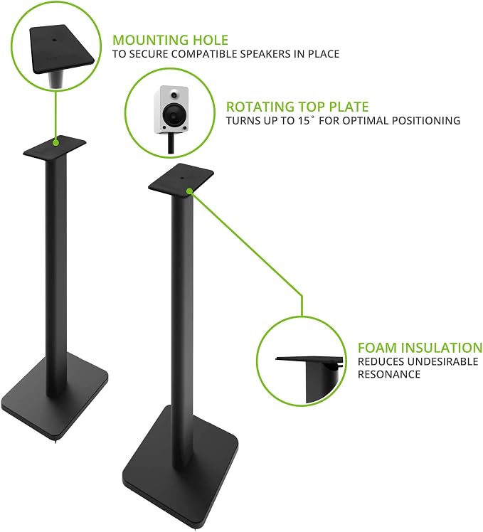 Kanto SP26PL Black Metal Speaker Stand - Image 2