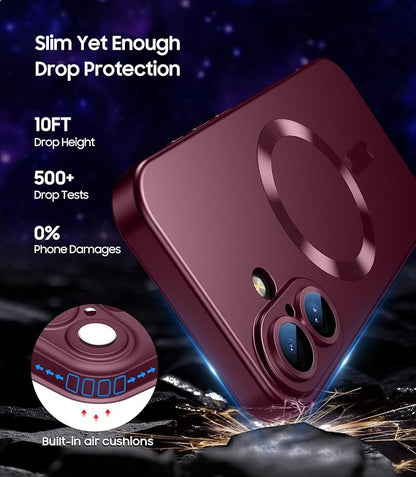 Magnetic for iPhone 16 Plus Case Slim Soft Silicone Bumper Shockproof Metallic - Image 5