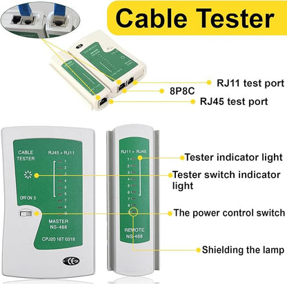RJ45 Pass Through Crimp Tool Kit, 3-in-1 Ethernet Crimper - Image 3