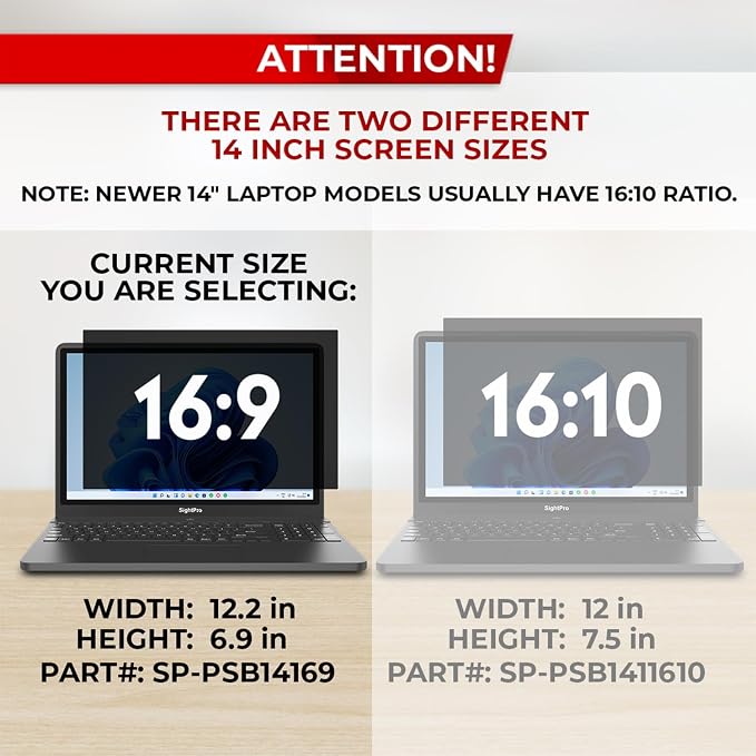 14 Inch 16:9 Laptop Privacy Screen Filter - Image 3