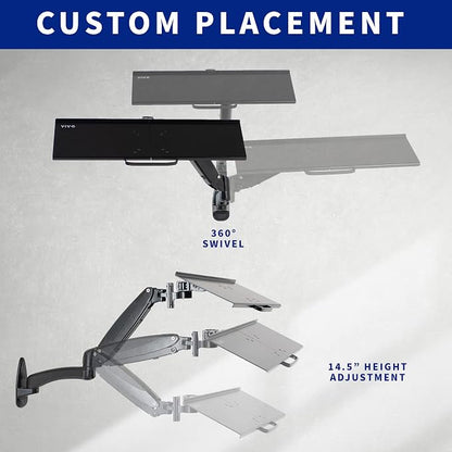 VIVO Sit-Stand 24 Inch Pneumatic Spring Keyboard and Mouse Tray Wall Mount - Image 8
