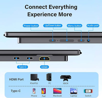 Innoview 23.8” 4K Large Portable Monitor, UHD 100%sRGB IPS Speakers USB-C HDMI - Image 8
