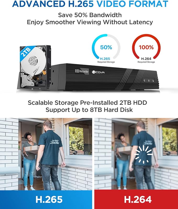 4COVR 4K Security Camera System, 8X 8MP IK10 Vandal-Proof IP67 Dome PoE IP - Image 8