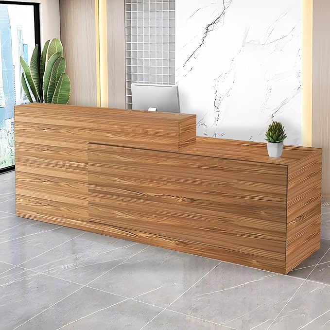 Reception Desk with Counter Modern Checkout Counter with Lockable Drawer by Unknown