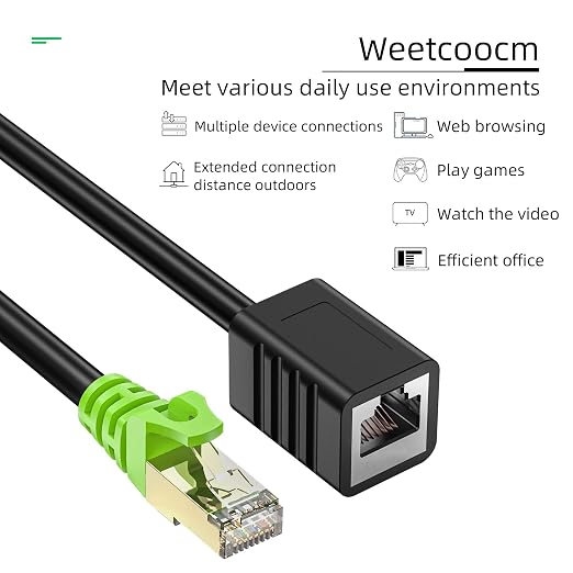 Ethernet Extension Cable 25ft, Network Cat6a Extension Patch Cable RJ45 Cords - Image 6