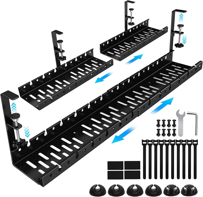Shikha Under Desk Cable Tray, 15.7"-30.7" Retractable Under Desk Cable by Shikha