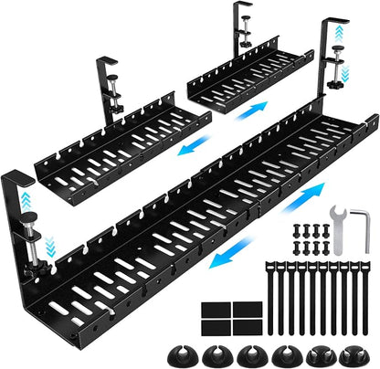 Shikha Under Desk Cable Tray, 15.7"-30.7" Retractable Under Desk Cable by Shikha