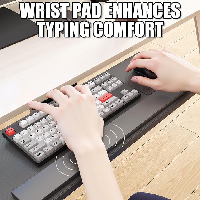 yeshine Under Desk Keyboard Tray Slide Out, Height Adjustable Computer Keyboard - Image 6