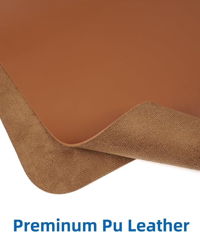 Leather Desk Pad Protector, Mouse Pad, Office Desk Mat, Non-Slip PU Leather - Image 2