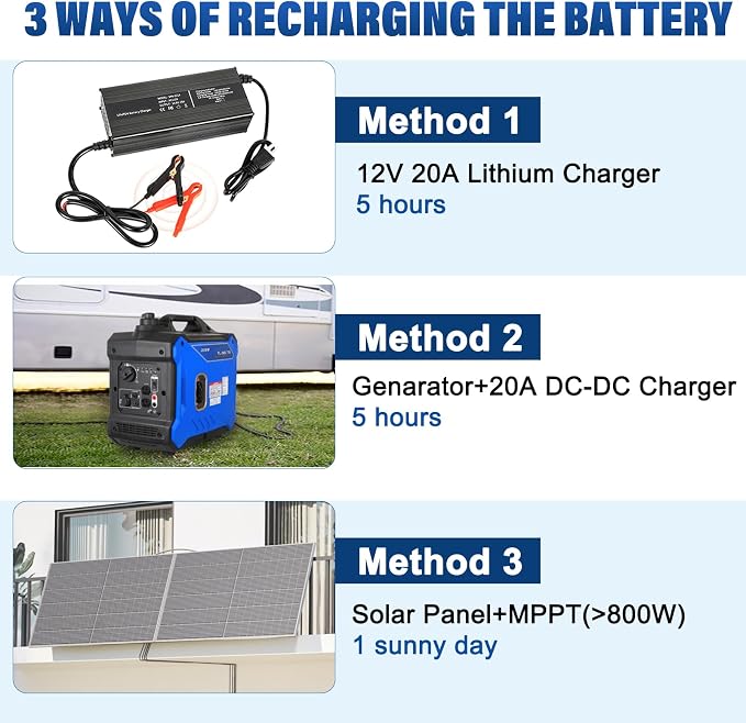 Weize 12V 100Ah TM Bluetooth LiFePO4 Lithium Battery, Built-in 120A BMS - Image 6