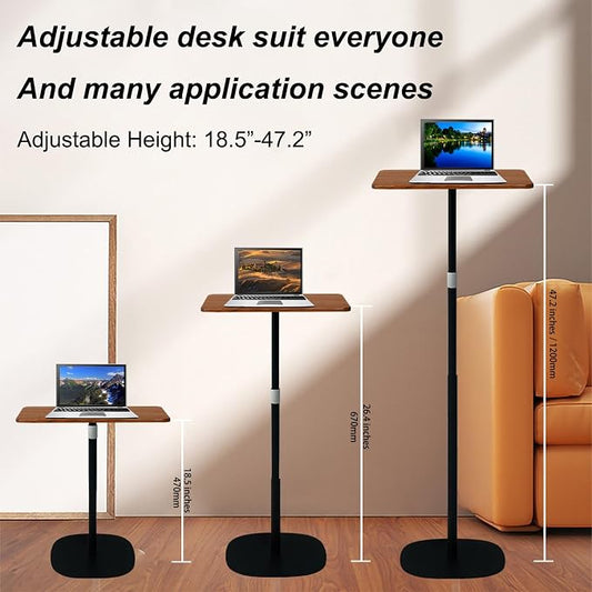 Mobile Standing Desk Height Adjustable Floor Laptop Stand, Computer Cart - Image 2