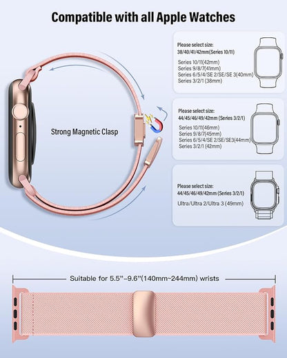 Stretchy Band Compatible with Apple Watch Bands 40mm 38mm 41mm 42mm 44mm 45mm - Image 5