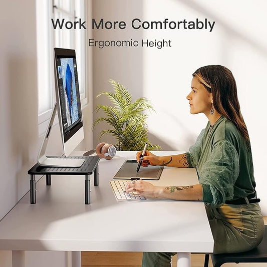 HUANUO Monitor Stand, Monitor Stand Riser 3 Height Adjustable, Monitor Riser - Image 2