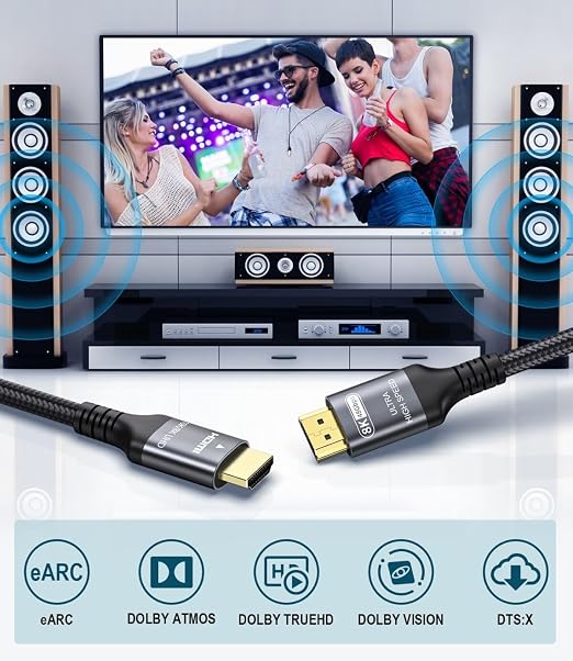 Certified 10K 8K HDMI 2.1 Cable 20 FT, 48Gbps Ultra High Speed HDMI Cable - Image 6