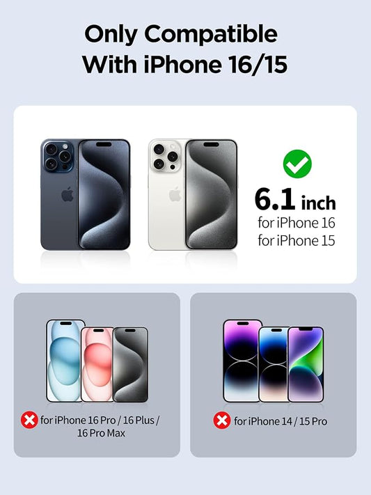 Compatible for iPhone 16 Privacy Screen Protector Tempered Glass 6.1 Inch - Image 2