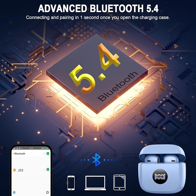 Wireless Earbuds, 40H Playback Mini Case IP7 Waterproof Sports Earphones - Image 3