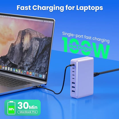 USB C Charger 300W USB C Charger Block 8-Ports GaN IV Fast Charging Station - Image 5