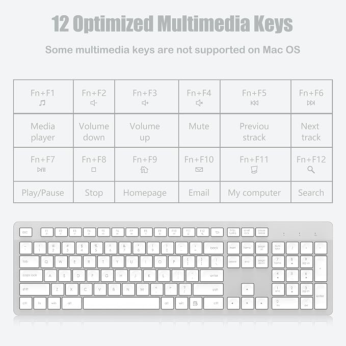 LeadsaiL Wireless Keyboard, 2.4GHz Full-Sized Ergonomic Computer Keyboard - Image 6