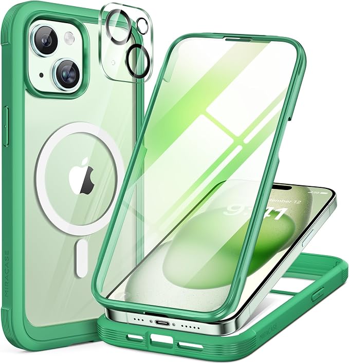 Miracase Magnetic for iPhone 15 Plus Case 6.7'' Full-Body Military Drop Proof by Miracase