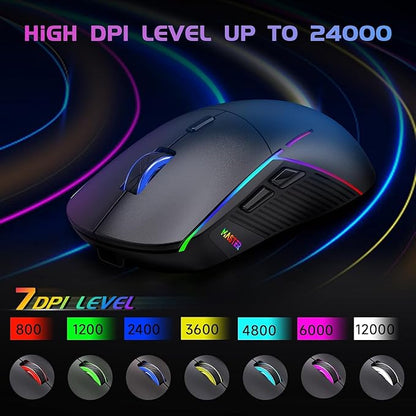 FFJ Wireless Gaming Mouse, 24000 DPI, Tri-Mode 2.4G/USB-C/Bluetooth 5.3 Gaming - Image 3