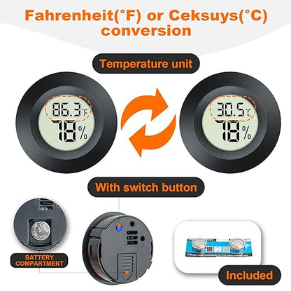 2 Pack Hygrometer Thermometer Mini Digital LCD Monitor Indoor/Outdoor Humidity - Image 3