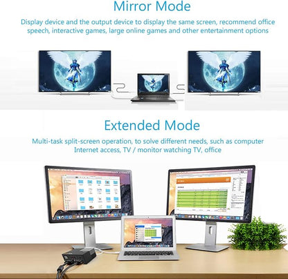 WAVLINK USB 3.0 Laptop Docking Station Dual Monitors, DisplayLink Computer Dock - Image 6