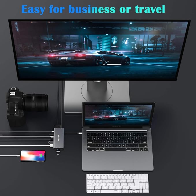 USB C Hub Multiport Adapter - 10 in 1 Portable Dongle - Image 6