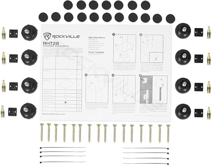 Rockville 28" 2-Tone Bookshelf Speaker Stands Surround Sound Home Theater - Image 7