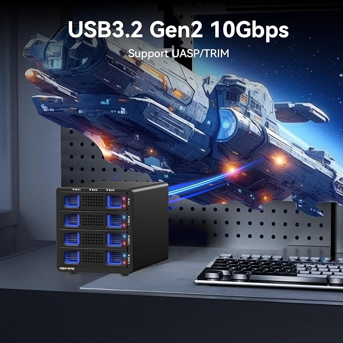 Hybrid 3*2.5/3.5" SATA HDD/SSD+3* M / B+M Key M.2 NVMe Enclosure - Image 4
