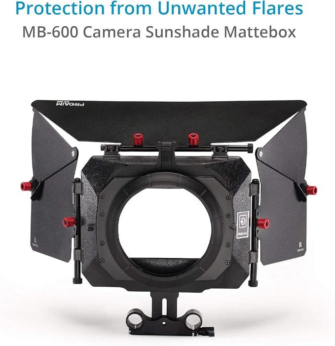 Power DSLR Camera Cage with MB-600 Matte Box Combo Kit. 4x4 Filter Holders - Image 7