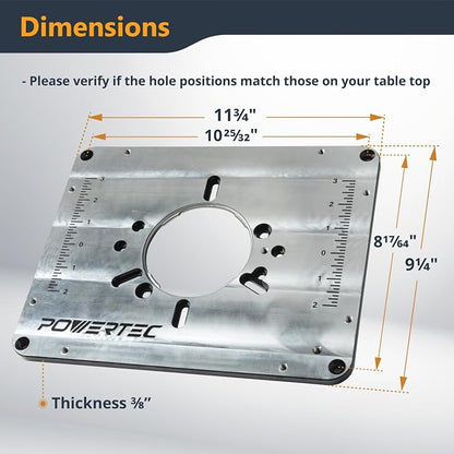 POWERTEC Aluminum Router Table Insert Plate - Image 2