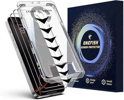 OneFish Screen Protector for Iphone 16 Pro, HD Clarity Tempered Glass Film 9H+ by OneFish