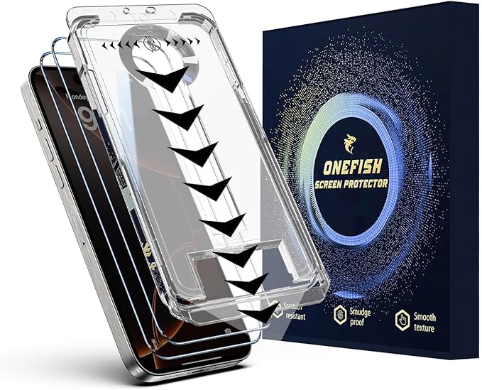 OneFish Screen Protector for Iphone 16 Pro Max, HD Clarity Tempered Glass Film by OneFish