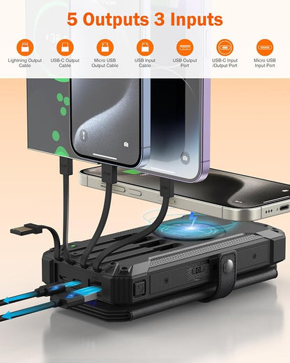GOODaaa Solar Charger Power Bank, Portable Wireless Charger 36800mAh - Image 4