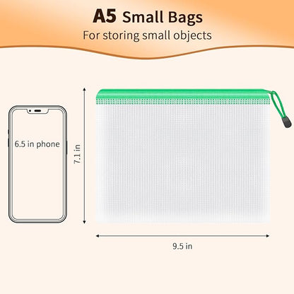 Umriox Zipper Mesh Document Pouch, 9.5x7.1 in, Waterproof Zipper Pouches - Image 2
