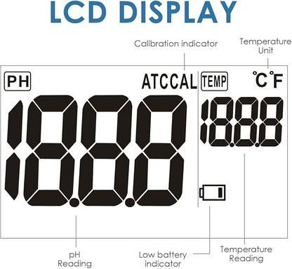 2 in 1 Temperature pH Monitor Meter Tester Sensor test Kit 0~14.0 pH Automatic - Image 6