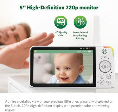 LeapFrog LF915-2HD Baby Monitor, 2 Cameras, 5” 720p Screen, 360° Pan-Tilt-Zoom - Image 5